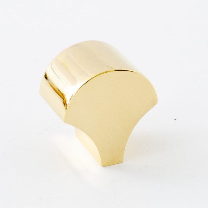 Polished Unlacquered Brass "Bend" Cabinet Knob - Euro • Knobs