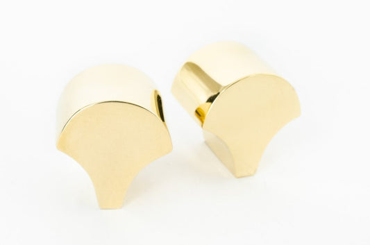 Polished Unlacquered Brass "Bend" Cabinet Knob - Euro • Knobs