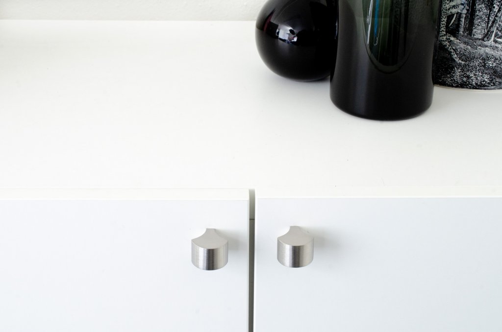 Brushed Stainless Steel "Bend" Cabinet Knob - Euro • Knobs