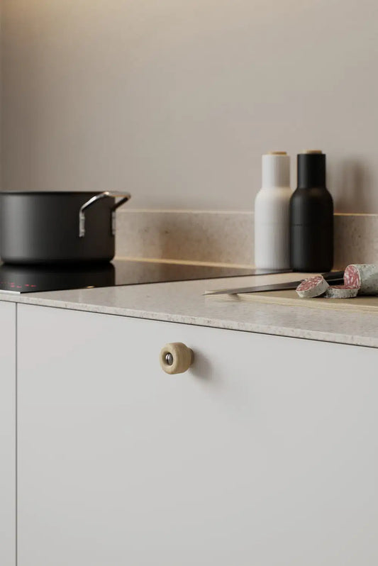 Round Wood "Nola" White Oak Cabinet Knob