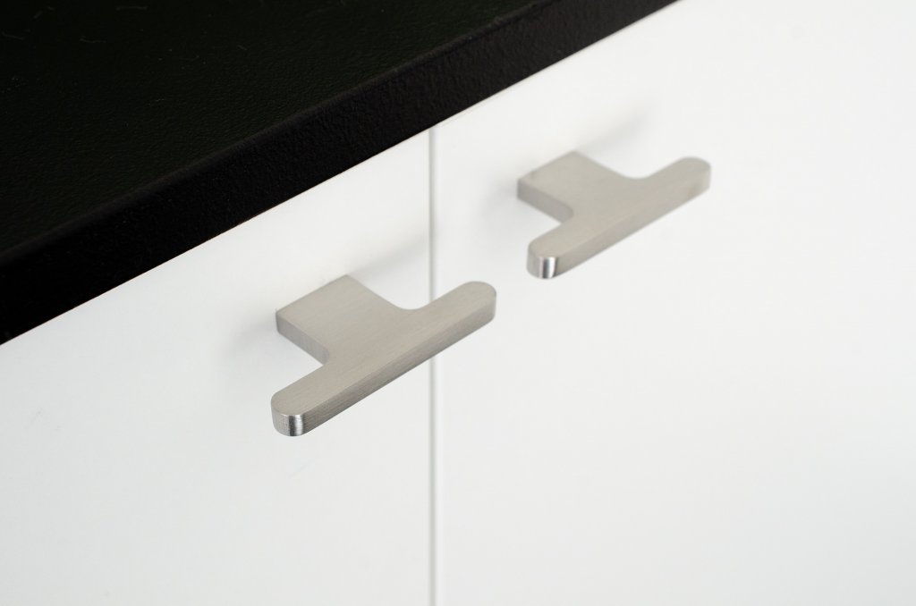 Brushed Stainless Steel "Level" Cabinet Hardware (Copy) - Euro • Knobs