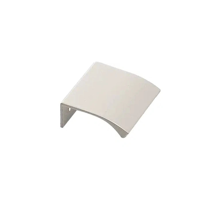 Glossy White Textured "Edge Straight" Tab Drawer Pulls