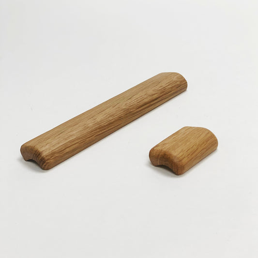 Lacquered Oak "Glove" Wood Drawer Handles - Euro • Knobs