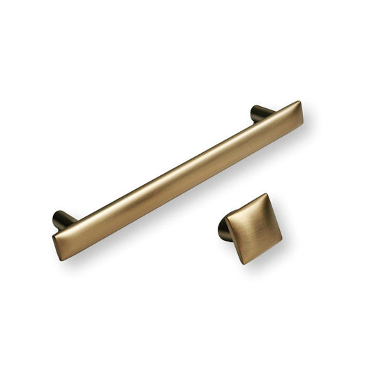 Brushed Bronze "Flow" T-Bar Cabinet Knob and Drawer Pull - Euro • Knobs