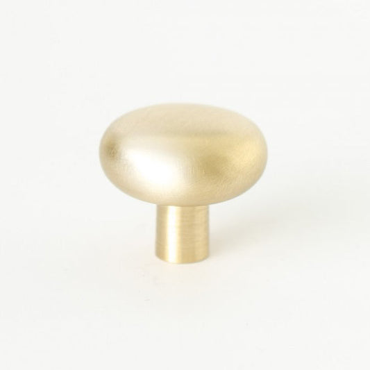 Brushed Brass "Halo" Round Cabinet Knob and Hook