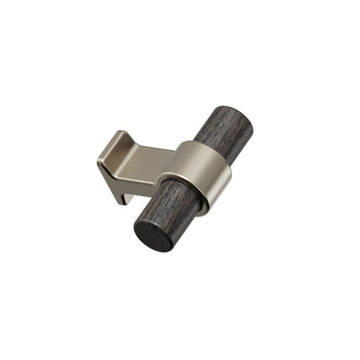 Dark Wood and Bronze "Bond" T-Bar Dual Finish Knob and Pulls (Copy) - Euro • Knobs