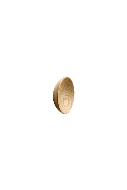 Round Wood "Bowl" Lacquered Oak Cabinet Knob