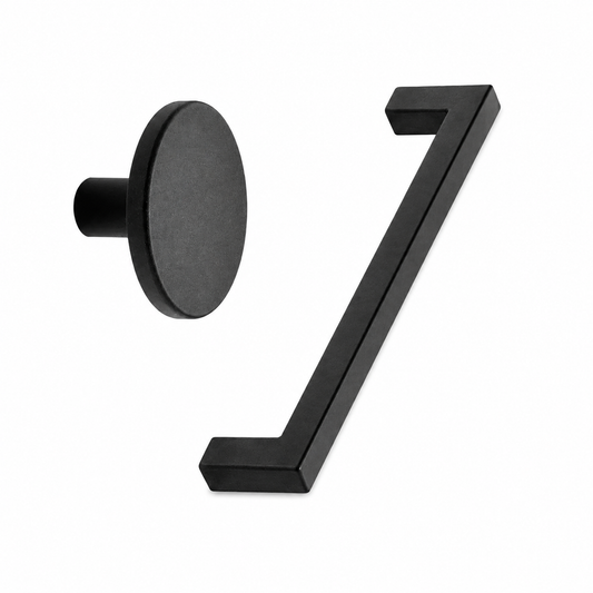 Dyed Black "Plato" Cabinet Knob and Drawer Pull - Forge Hardware Studio