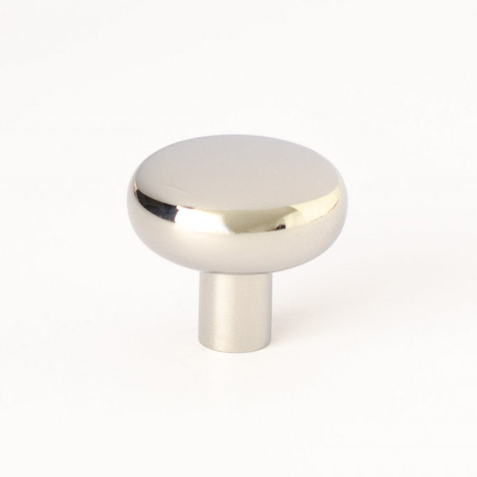 Polished Stainless Steel "Halo" Round Cabinet Knob and Hook