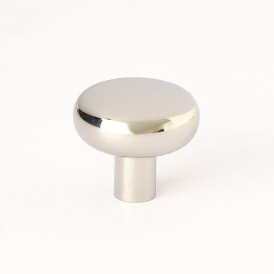 Polished Stainless Steel "Halo" Round Cabinet Knob and Hook