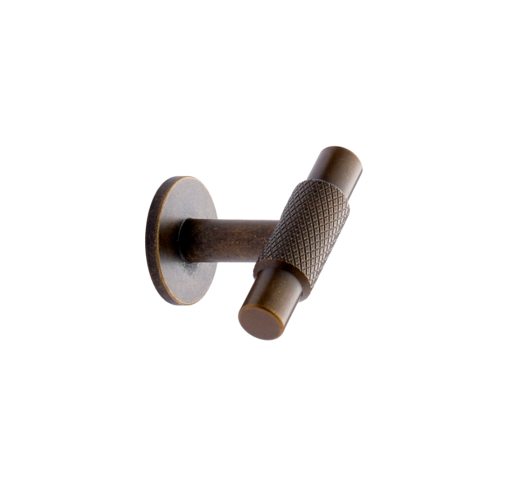 Antique Bronze "Manor" Knurled Cabinet Knobs and Drawer Pulls - Forge Hardware Studio