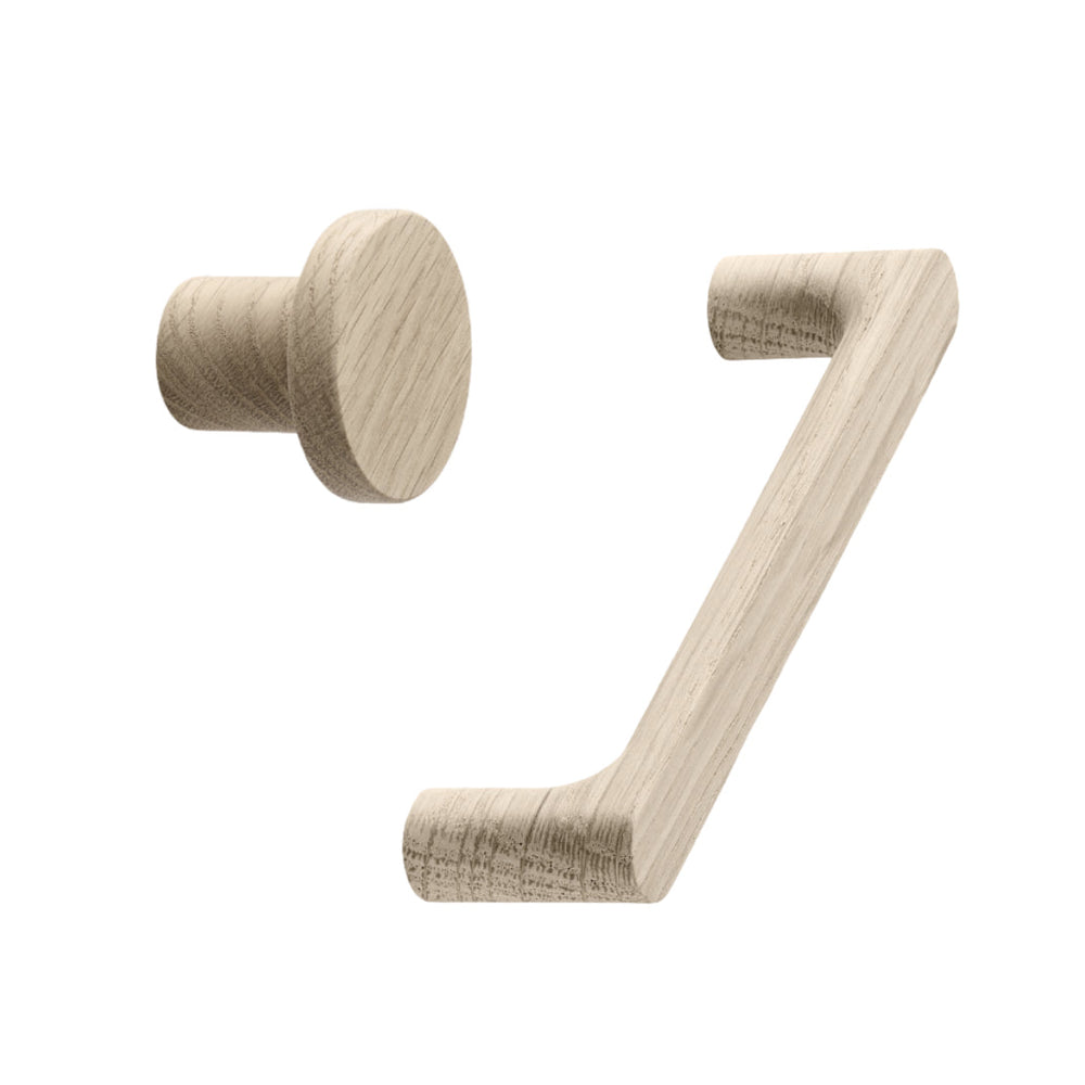 Untreated Oak Wood "Pinta" Cabinet Knob and Drawer Pulls - Forge Hardware Studio