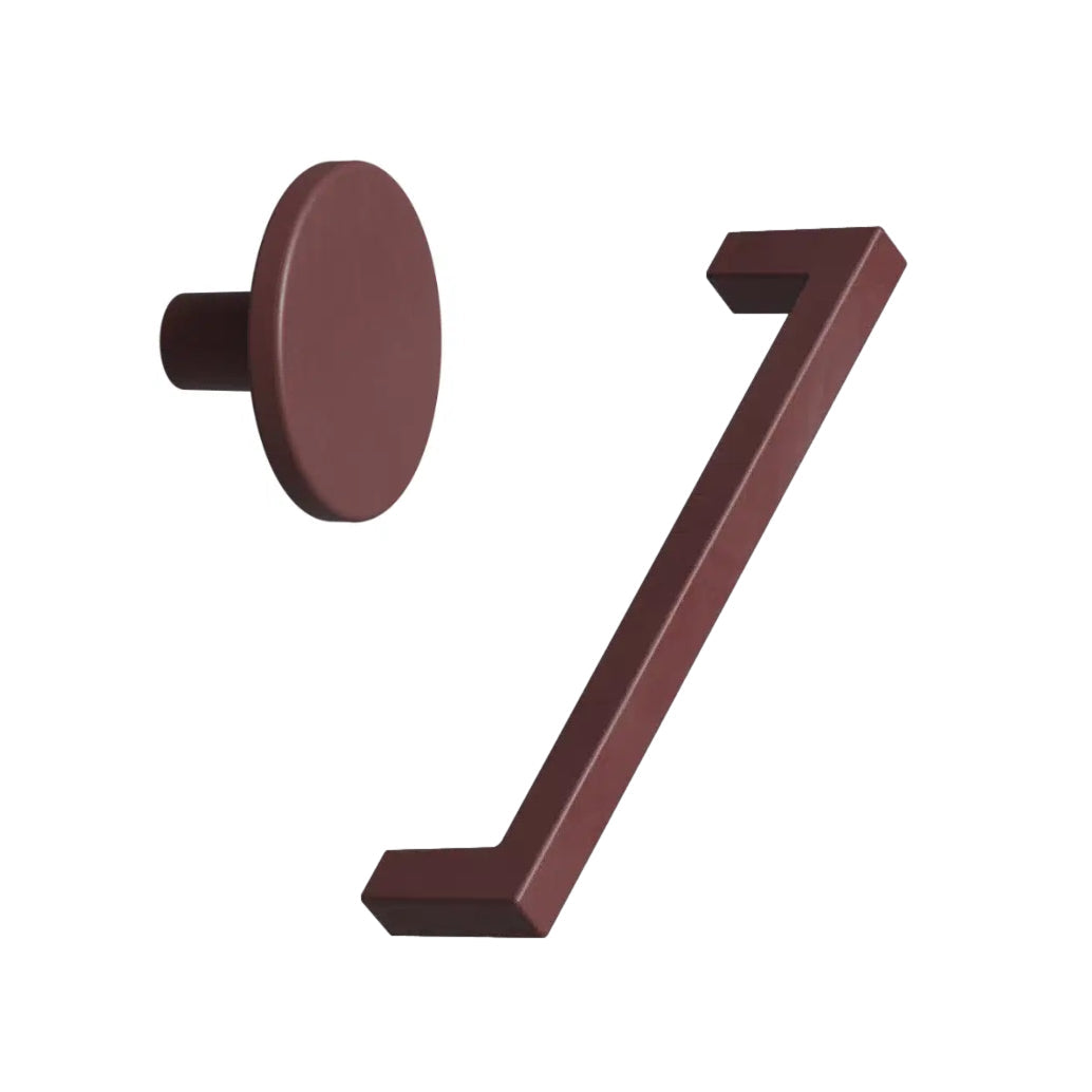 Maroon Red "Plato" Cabinet Knob and Drawer Pull - Forge Hardware Studio
