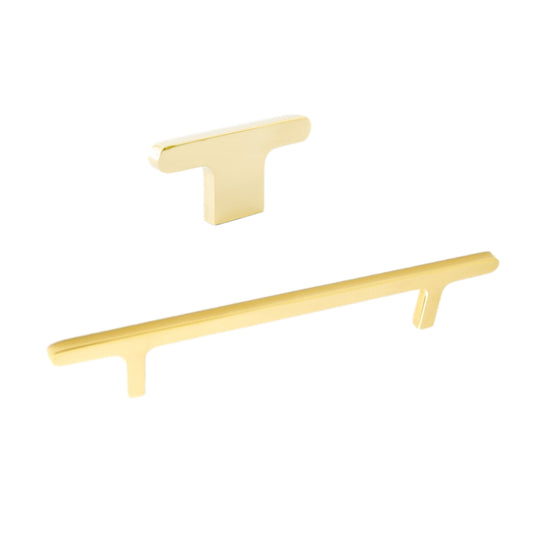 Polished Unlacquered Brass "Level" Cabinet Hardware (Copy) - Euro • Knobs