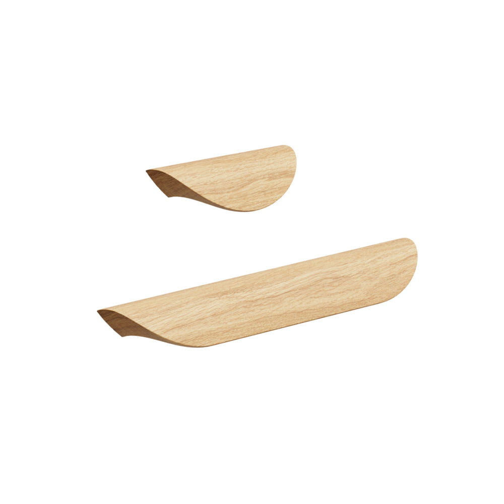 Lacquered Oak Wood "Archive" Tab Drawer Pulls - Euro • Knobs