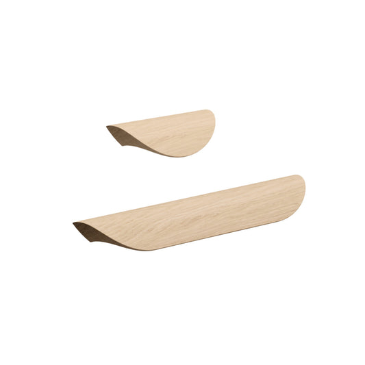 Unlacquered Oak Wood "Archive" Tab Drawer Pulls - Euro • Knobs