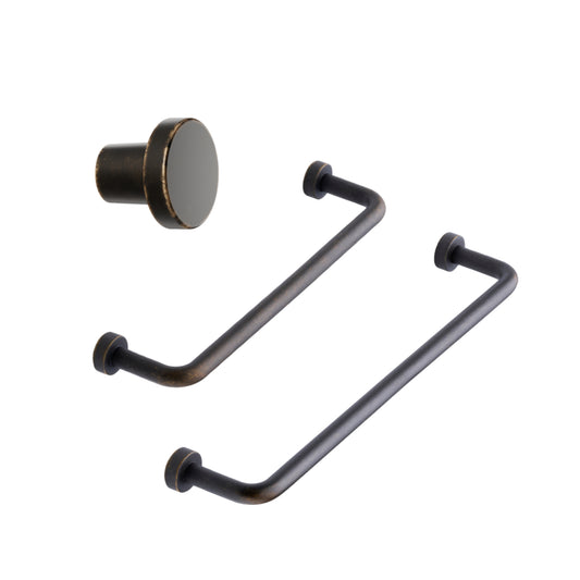 Dark Bronze "Lounge" Cabinet Knob and Wire Drawer Pulls - Euro • Knobs