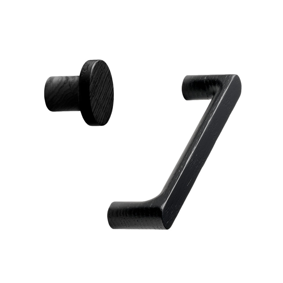 Black Lacquered Wood "Pinta" Cabinet Knob and Drawer Pulls - Forge Hardware Studio