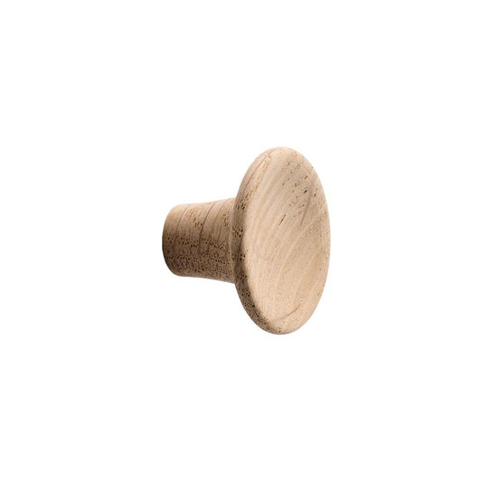 Unlacquered Oak Wood "Tuba" Cabinet Knob and Drawer Pulls - Euro • Knobs