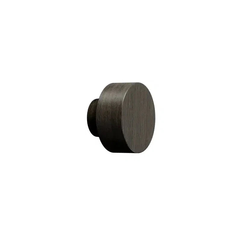 Round Wood "Row" Dark Brown Cabinet Knob
