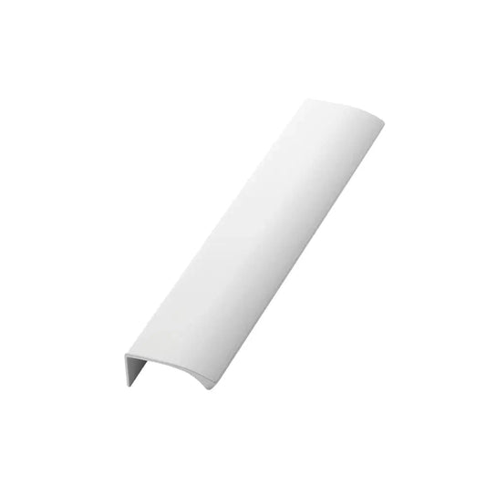 Glossy White Textured "Edge Straight" Tab Drawer Pulls