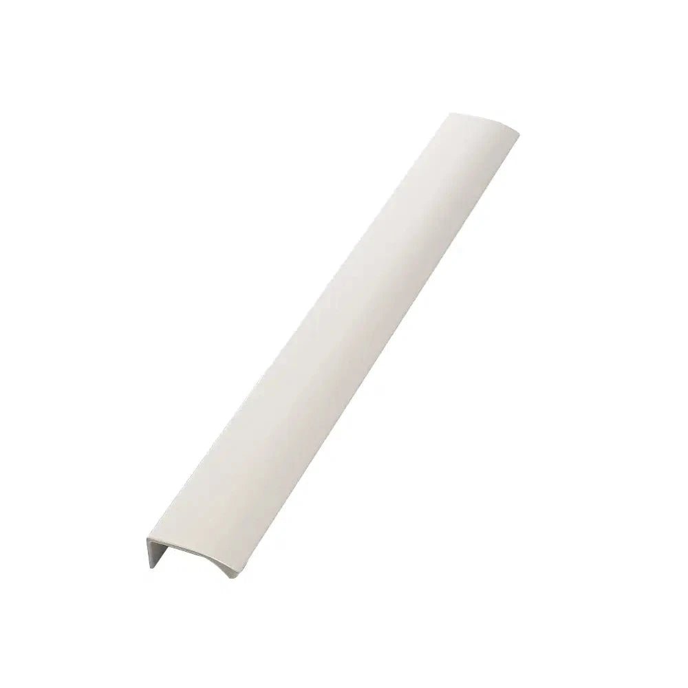 Glossy White Textured "Edge Straight" Tab Drawer Pulls