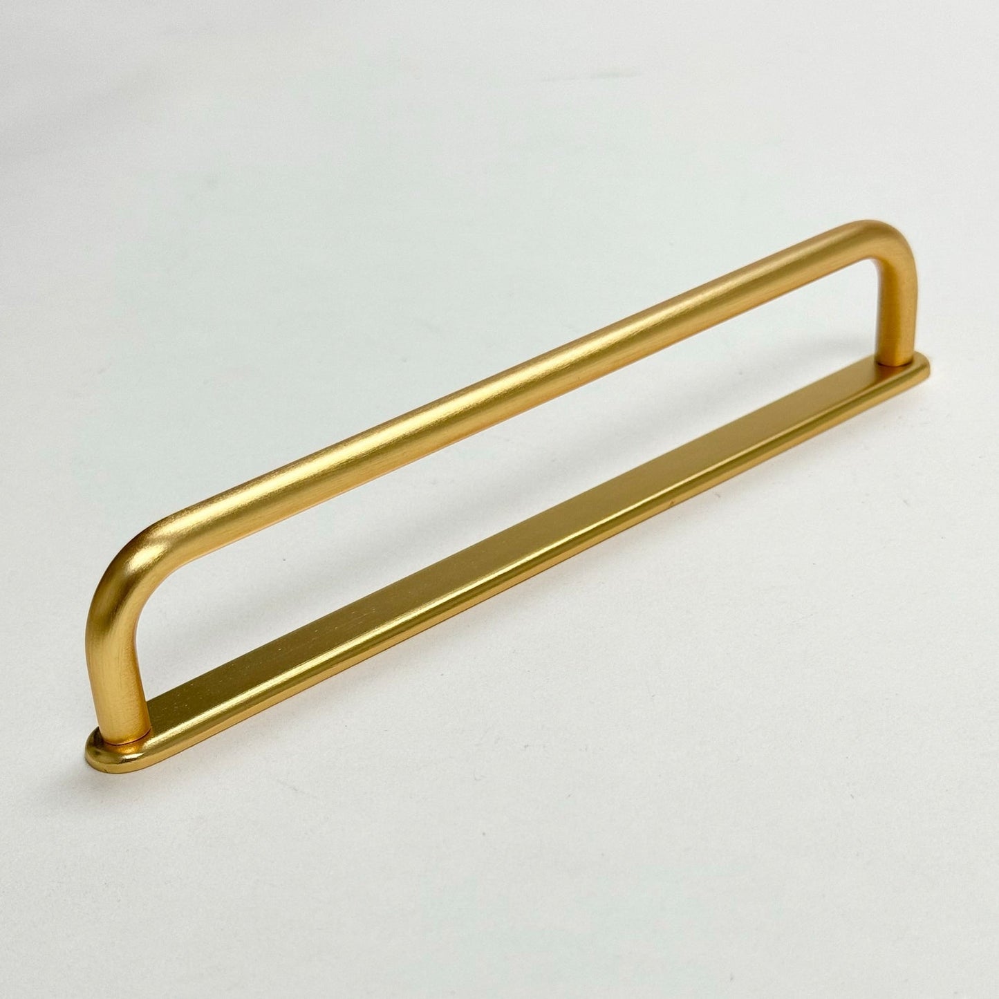 Satin Gold "D-Lite" Backplate Wire Drawer Pulls - Forge Hardware Studio