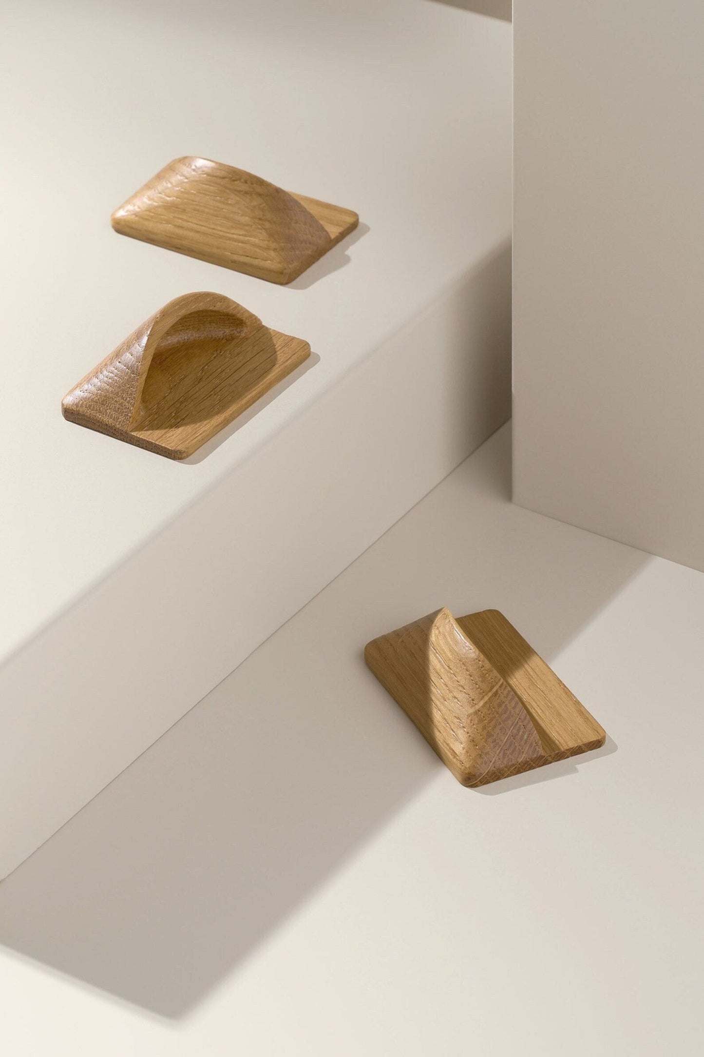 Oak Wood Cup "Taurus" Lacquered Drawer Pulls - Forge Hardware Studio