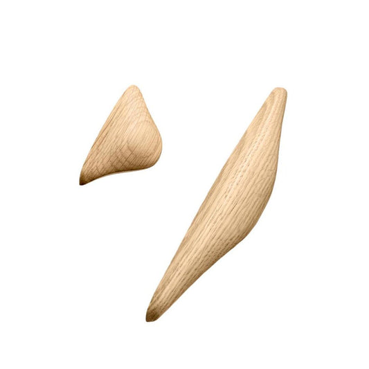 Lacquered Oak "Manta" Wood Drawer Handles - Euro • Knobs