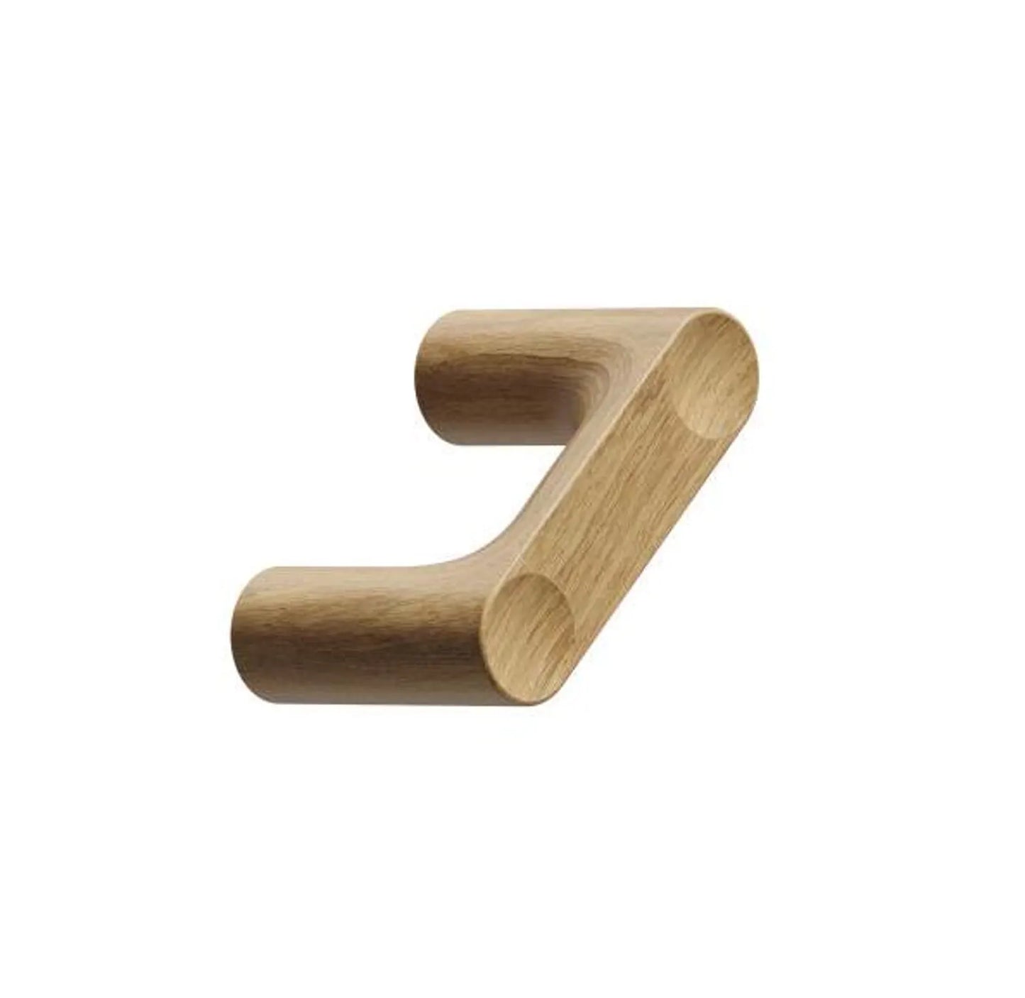 Oak Lacquered Wood "Punto" Cabinet Knob and Drawer Pulls