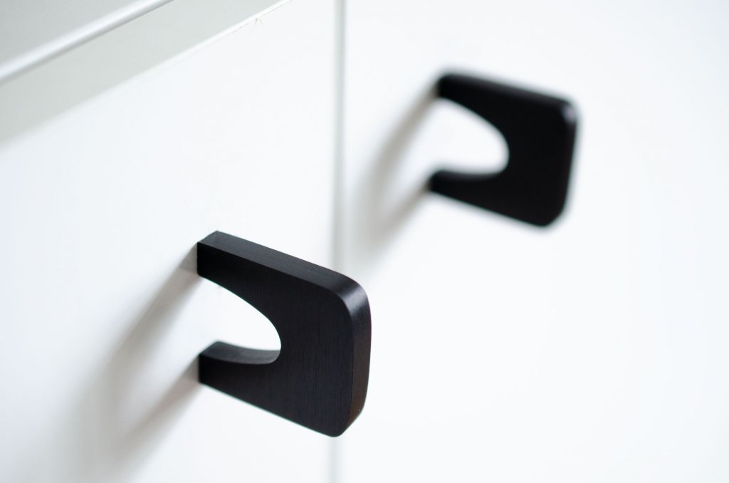 Matte Black "Echo" Cabinet Knobs and Drawer Pulls - Euro • Knobs