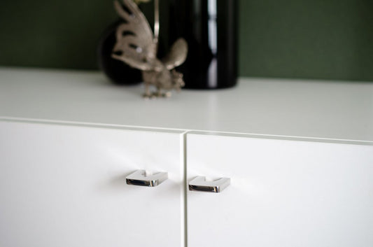 Polished Stainless Steel "Echo" Cabinet Knobs and Drawer Pulls - Euro • Knobs