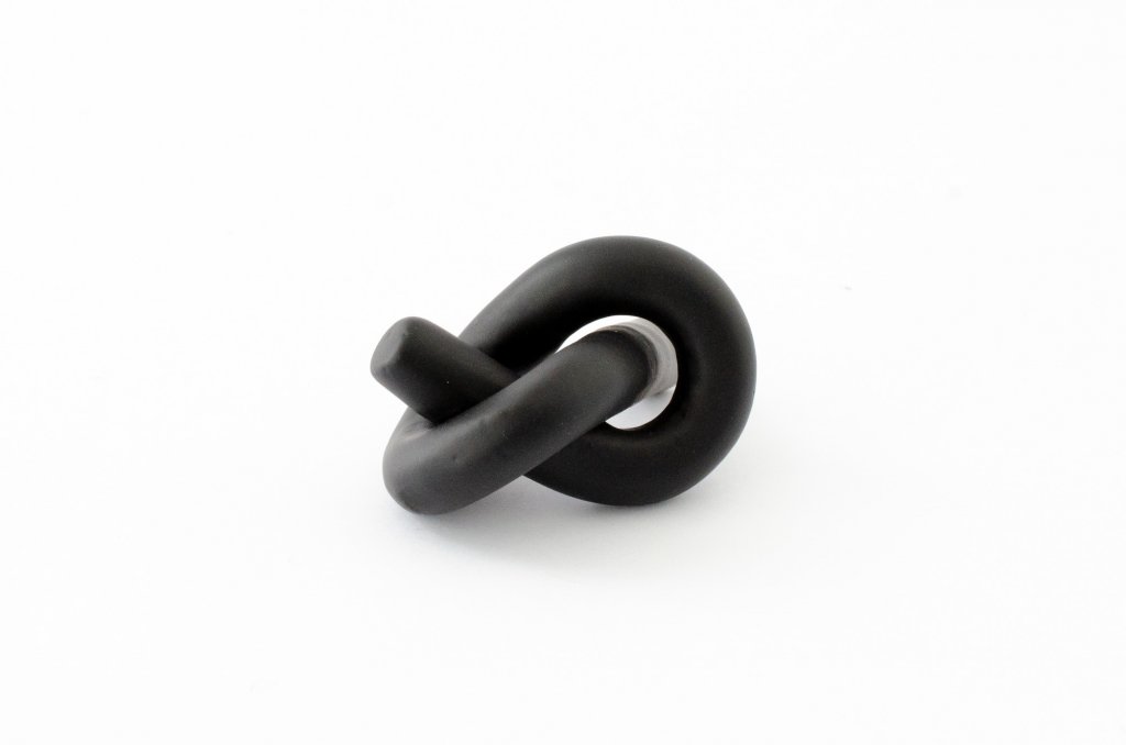 Matte Black "Knot" Cabinet Knob and Hook - Euro • Knobs