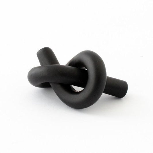 Matte Black "Knot" Cabinet Knob and Hook - Euro • Knobs