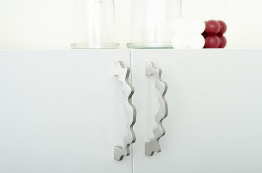 Brushed Stainless Steel "Twist" Drawer Pulls and Cabinet Knob