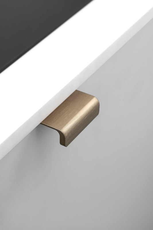 Edge Brushed Bronze "Artisan" Drawer Pulls - Euro • Knobs