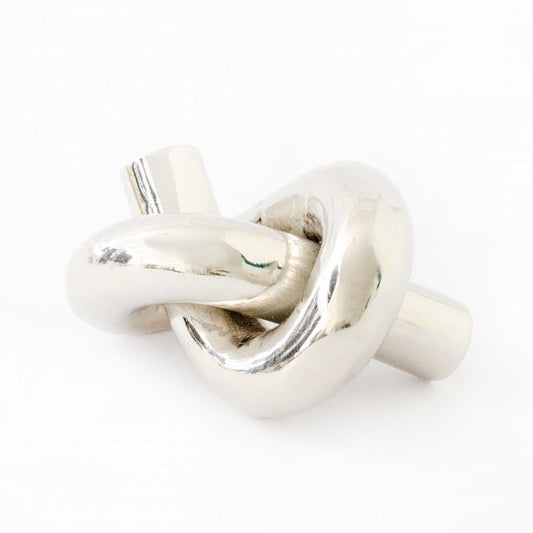 Nickel "Knot" Cabinet Knob and Hook - Euro • Knobs