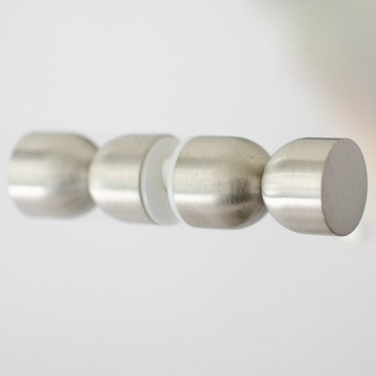 Glass Shower "Double Cup" Round Brushed Nickel Back to Back Door Knob - Forge Hardware Studio