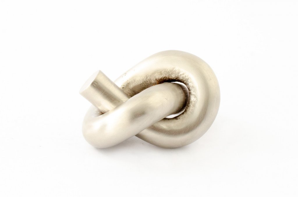 Nickel "Knot" Cabinet Knob and Hook - Euro • Knobs