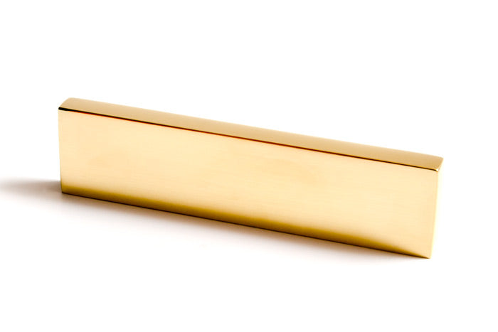 Straight Edge "Kurt 01" Scandinavian Modern Drawer Pulls - Brass Cabinet Hardware 