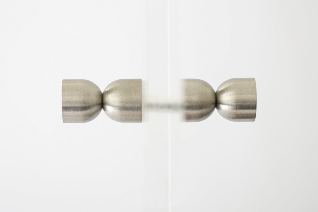 Glass Shower "Double Cup" Round Brushed Nickel Back to Back Door Knob - Forge Hardware Studio