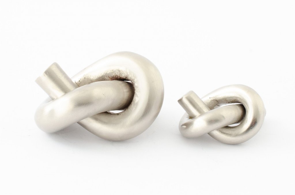 Nickel "Knot" Cabinet Knob and Hook - Euro • Knobs