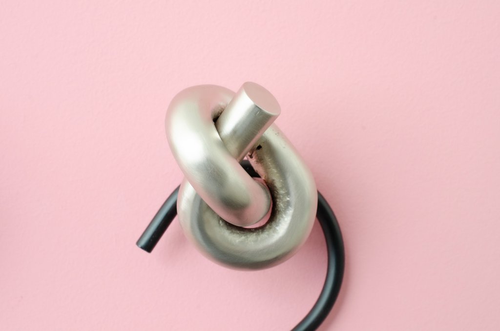 Nickel "Knot" Cabinet Knob and Hook - Euro • Knobs