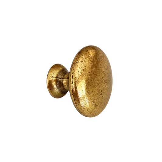 Antique Brass "Capri" Round Knob - Euro • Knobs