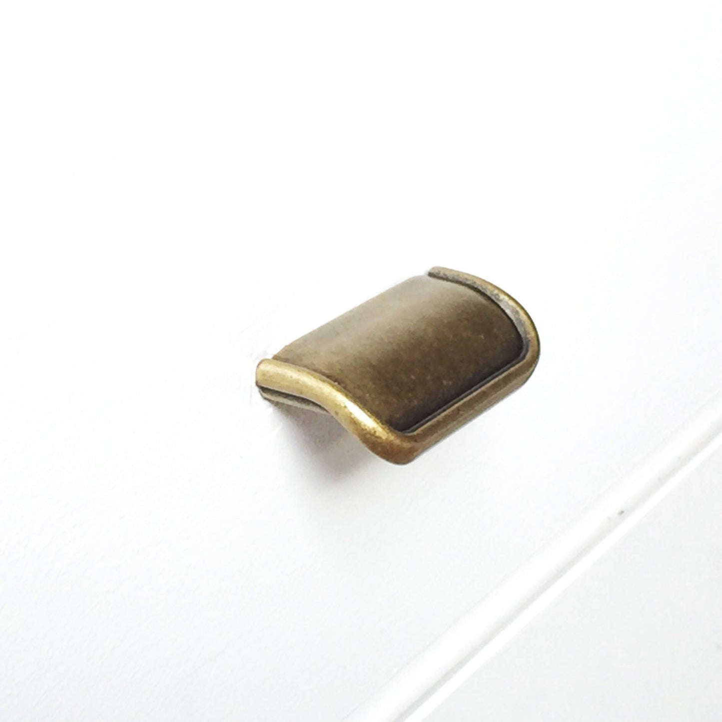 Tab Finger Drawer Pulls "Ella" in Antique Brass - Brass Cabinet Hardware 