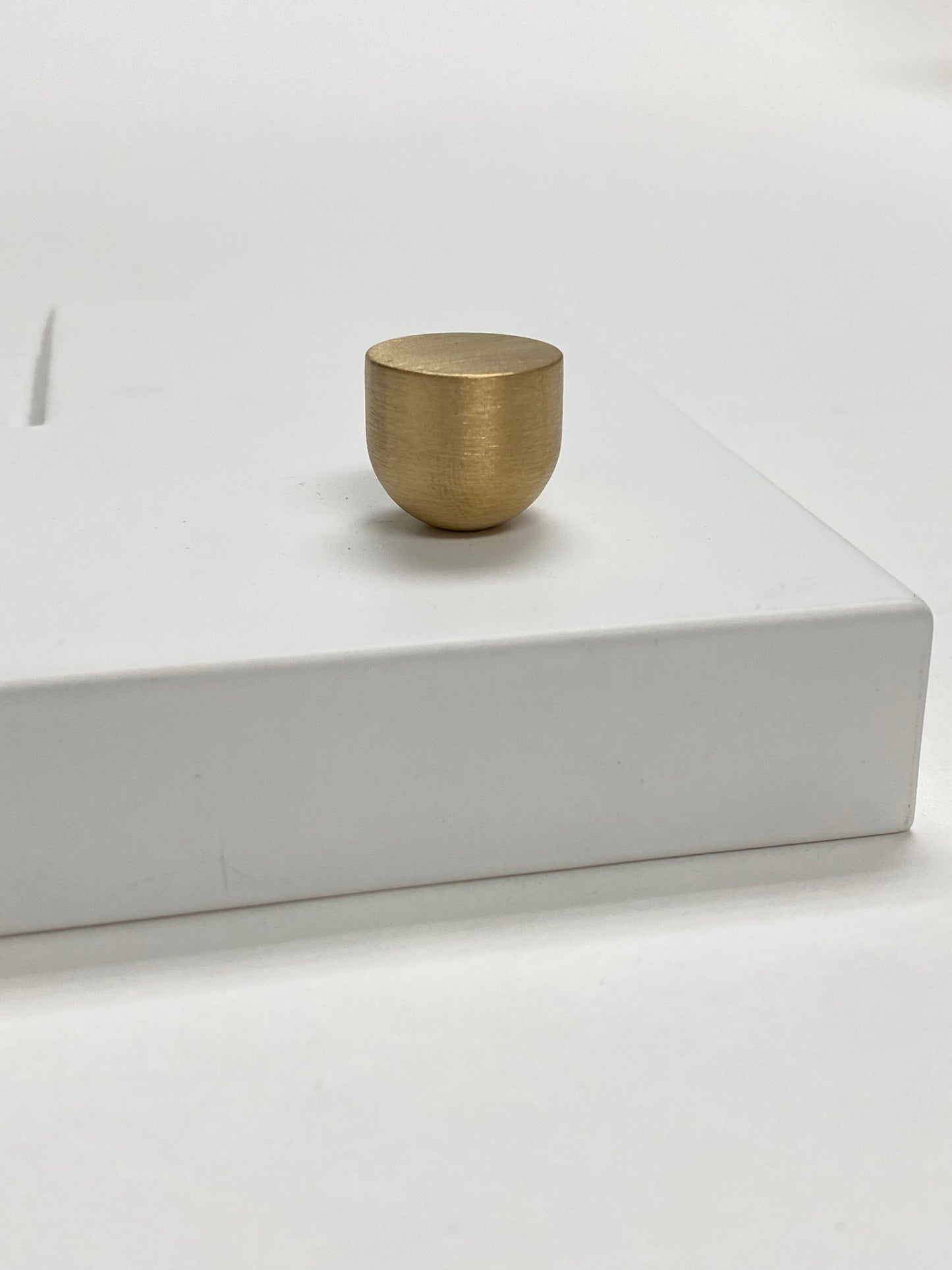 Unlacquered Brushed Brass "Little Cup" Cabinet Knob - Euro • Knobs