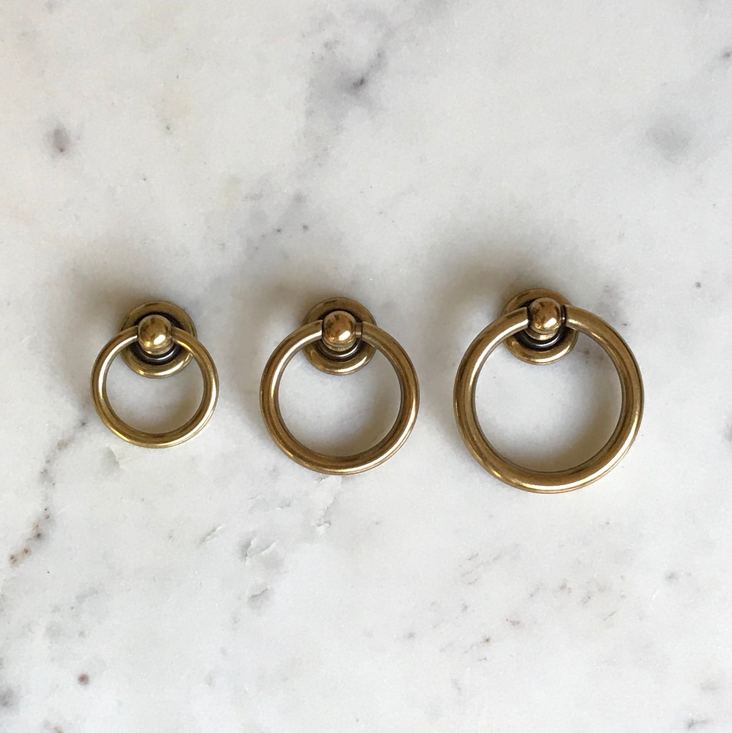 Plain Brass Ring Pulls Hardware Cabinet Pull Drawer Pull - Euro • Knobs