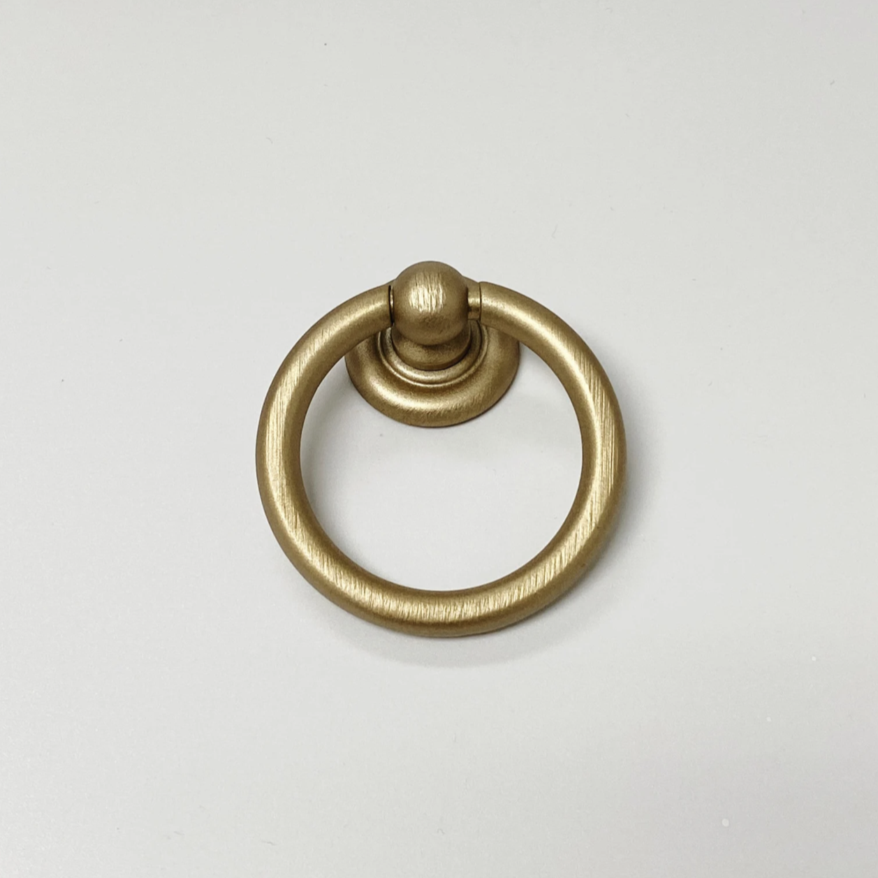 Capri Brushed Gold Cup Drawer Pull, Ring Pull or Round Cabinet Knob - Euro • Knobs