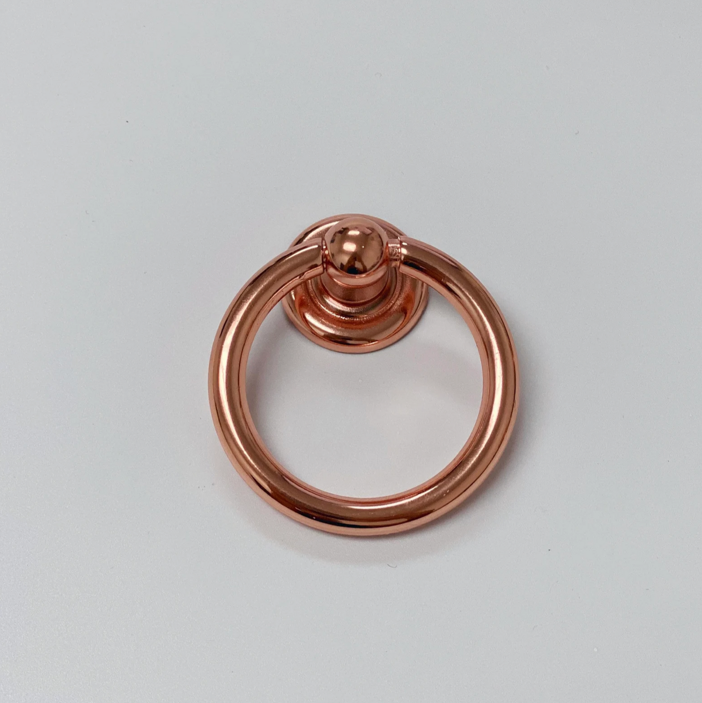 Polished Copper "Capri" Cup Drawer Pull, Ring Pull or Round Cabinet Knob. Finger Copper Pull - Forge Hardware Studio