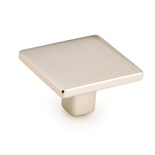 Satin Nickel Drawer Pulls "Kurv" Square Knobs and Curved Handles | Pulls